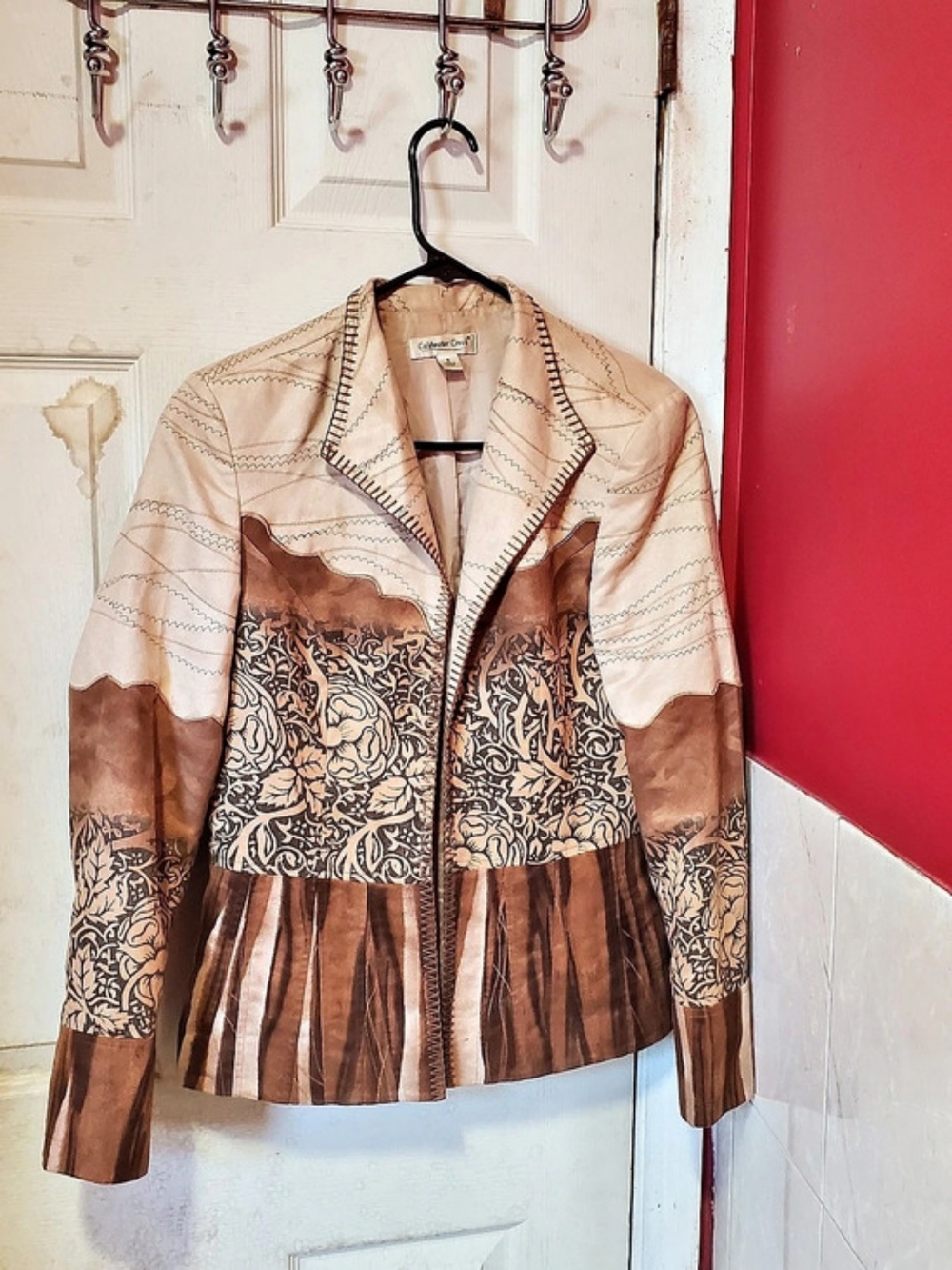 Coldwater Creek Printed Women's Brown & Beige Blazer. Size 8.
